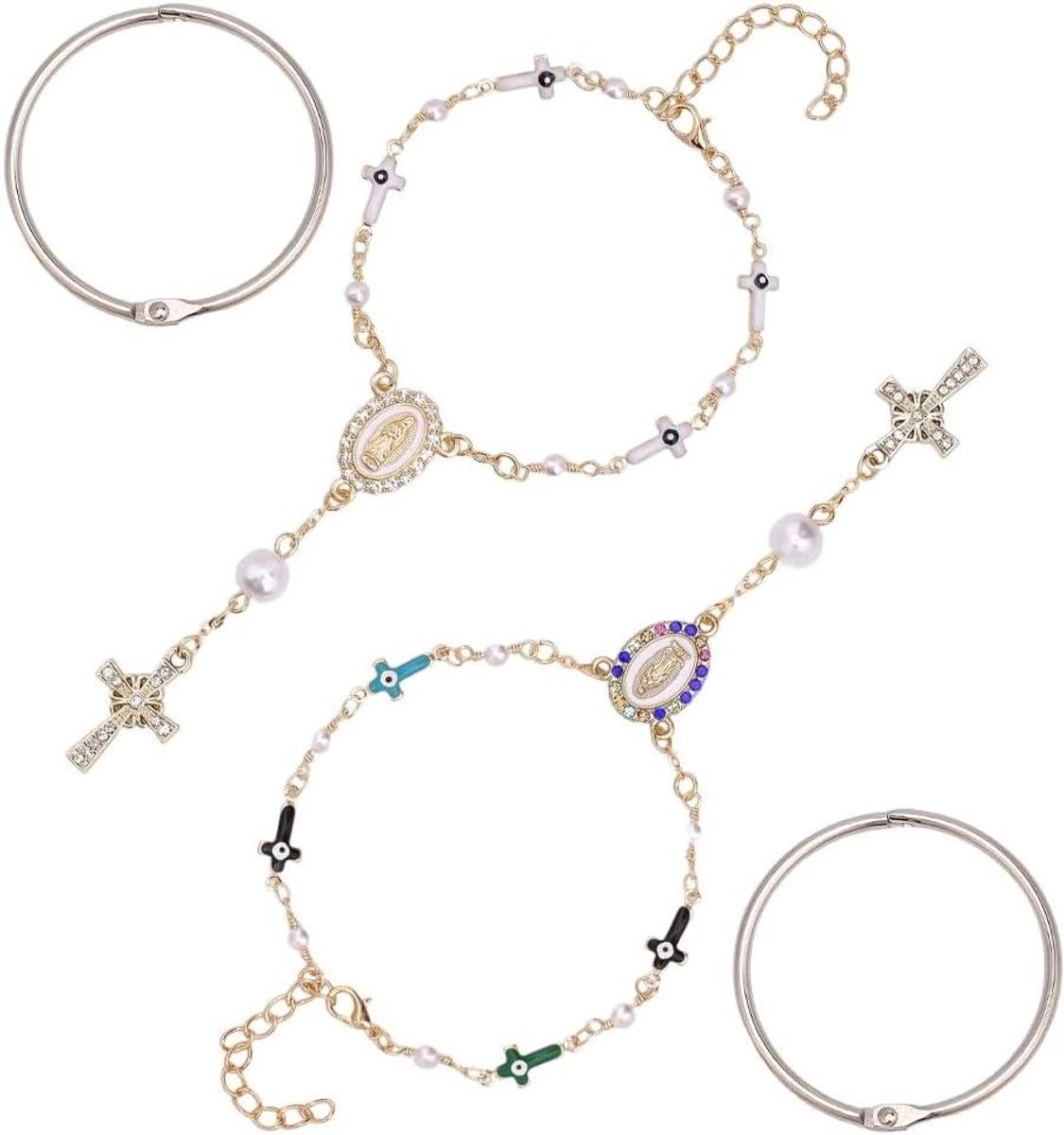 Cosensi - Kruishanger Maakset in 4 Stijlen | Legering Kruisschakel | Ronde Scharnier Ringen | Voor Bladeren Ringbanden | DIY Kit met Gratis Verzending